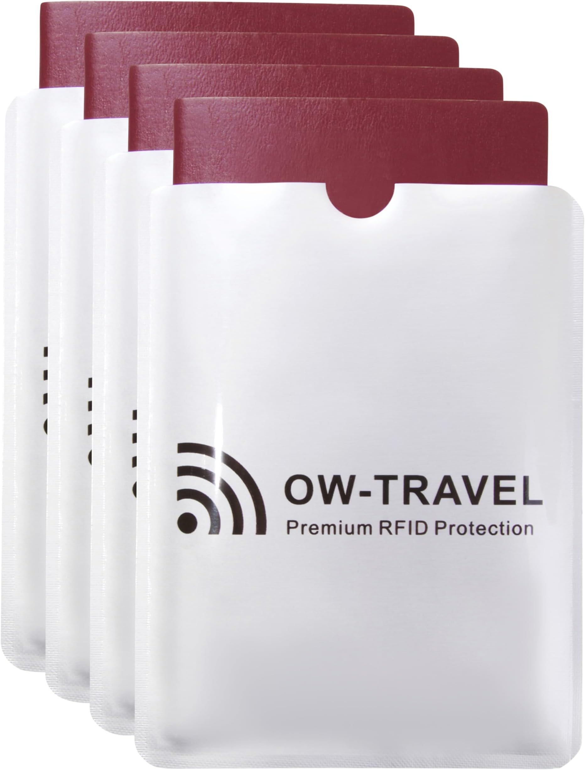 Reisepasshülle RFID TÜV geprüft 4 Stück, NFC Schutz, RFID Blocker Passhülle, Ausleseschutzhülle Reisepass, dünnes Reisepassetui, sichere Reisehülle, Reisepass NFC Schutzhülle