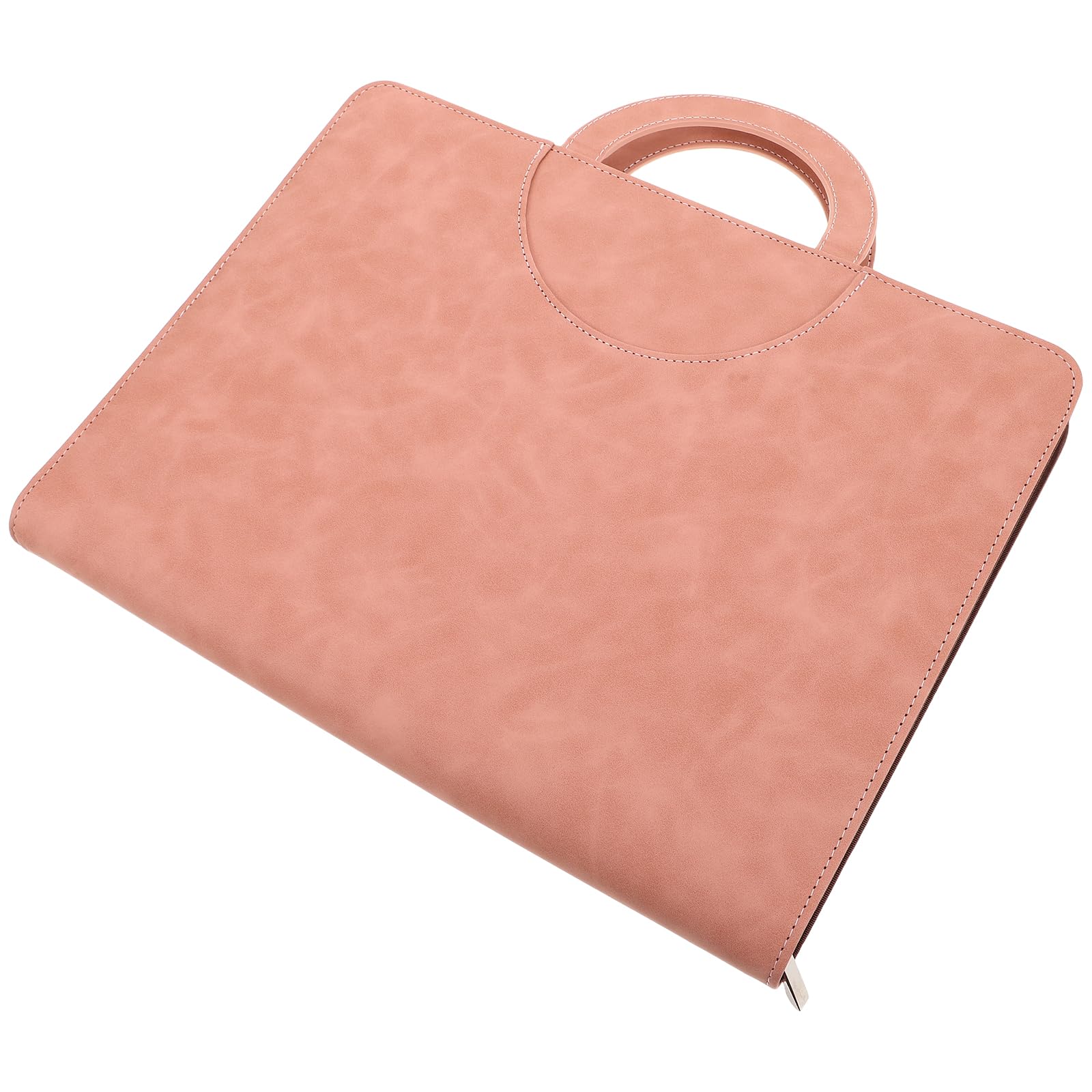 ABOOFAN Cartella Porta Documenti A4 in Pu Rosa con Cerniera, Organizzatore Multifunzionale per Famiglie e Professionisti, Protezione Contro Usura per Viaggi e Emergenze