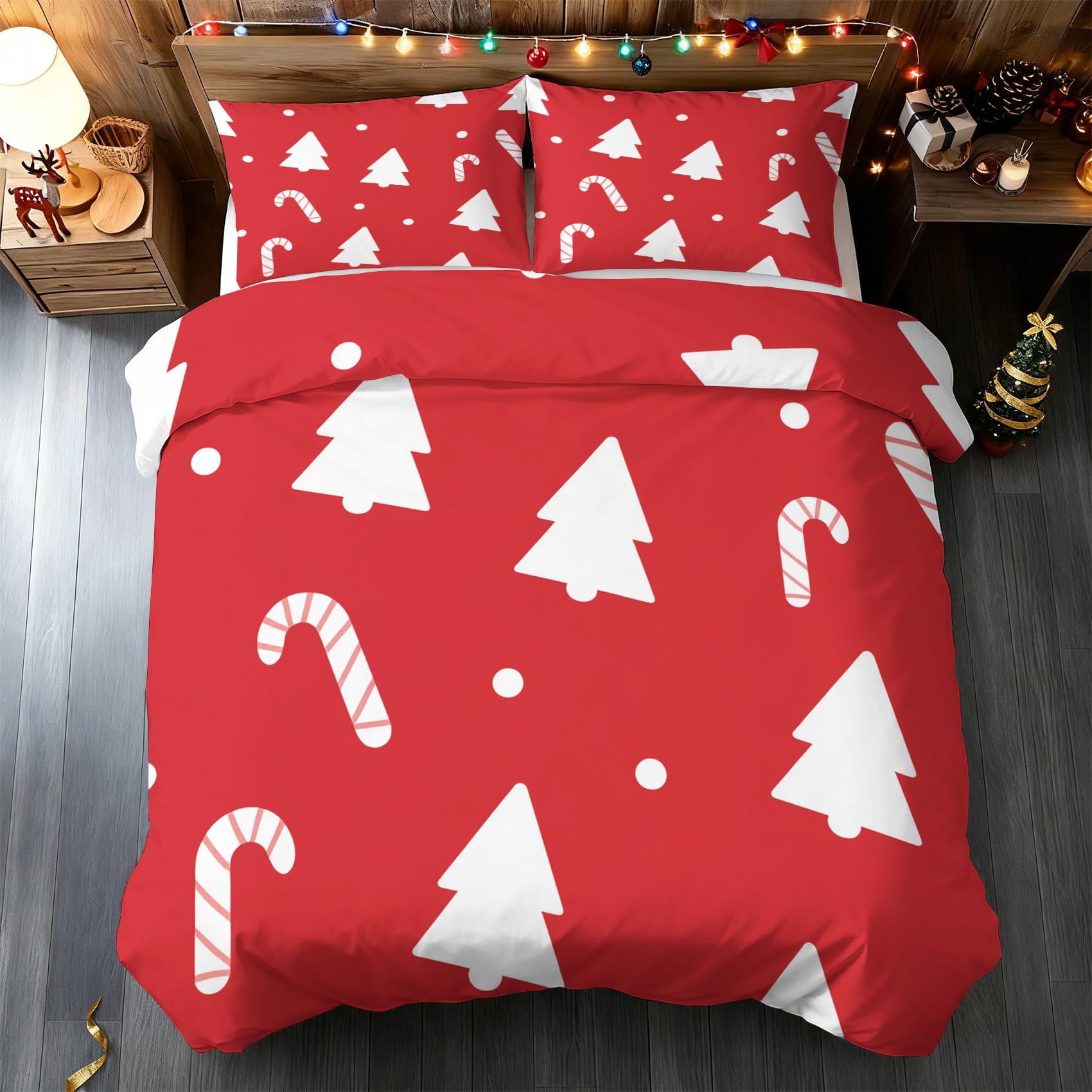 Housse de couette 220x240 Noël fini la couette qui glisse avec le zip