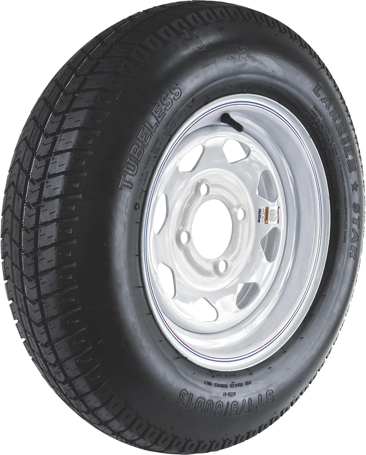 4-Hole Hi-Speed Trailer Tire Assembly ST175/80D-13 tire