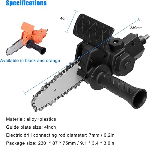 Miniatura 3 de Taladro eléctrico de 4 pulgadas modificado a herramienta de motosierra eléctrica, accesorio para motosierras eléctricas, juego de herramientas