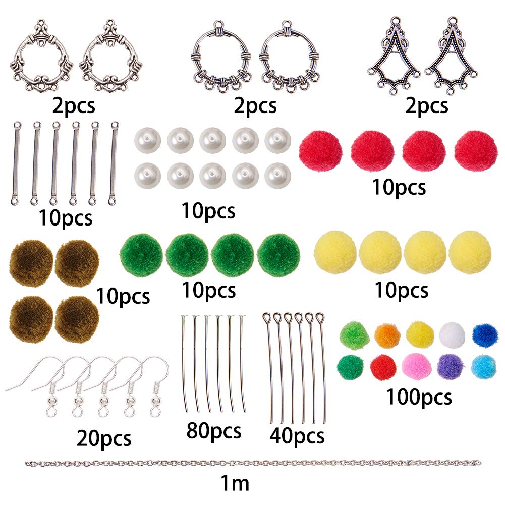 SUNNYCLUE 1 scatola Fai Da Te 8 paia di Orecchini Da Donna con Piume Finte, Nappe, Acchiappasogni, Orecchini Pendenti Lunghi, Set di Orecchini con Nappe, Creazione di Gioielli Pensati per Le Donne