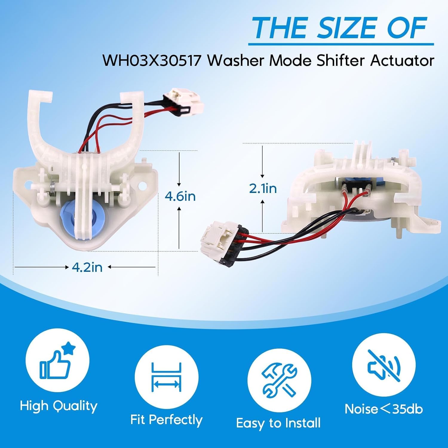 Upgraded WH03X30517 Washer Mode Shifter Actuator, WH05X24185 Washing Machine Clutch Kit, WH01X27538 Washer Drive Belt, WH01X24434 Washer Spring for GE