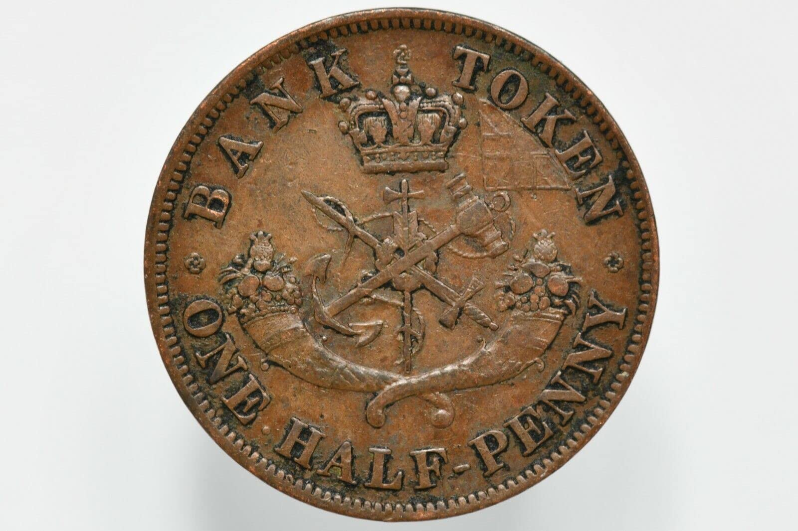 サキナ2点　Akkey【フォロー100円引き♥】 1850-1857 Bank Of Upper Canada One Half Cent Coin. Pioneer Era
