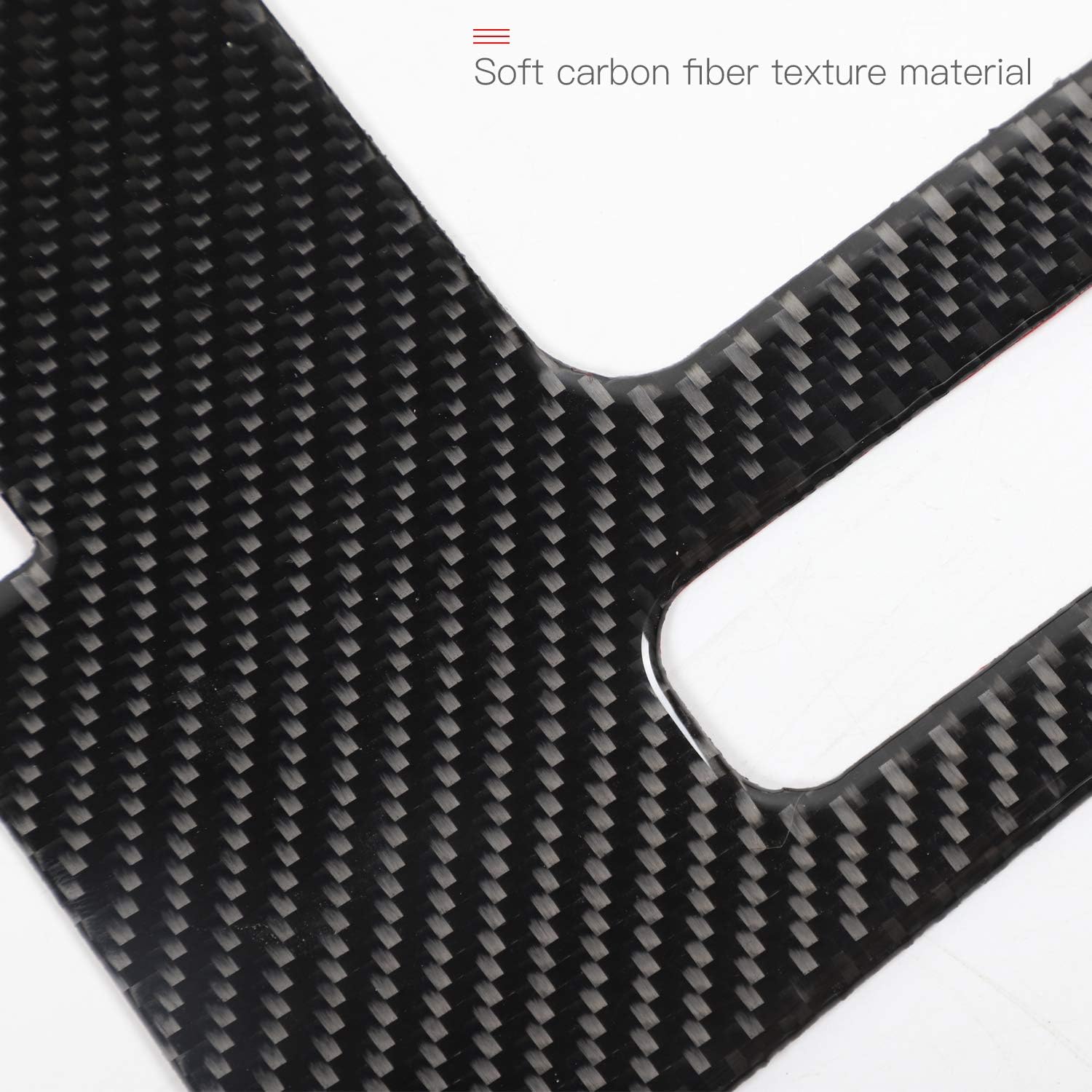 CheroCar Center Console Gear Shift Box Panel Cover Trim Decal Sticker for Ford Mustang Interior Decoration Accessories 2009-2013, Black Carbon Fiber