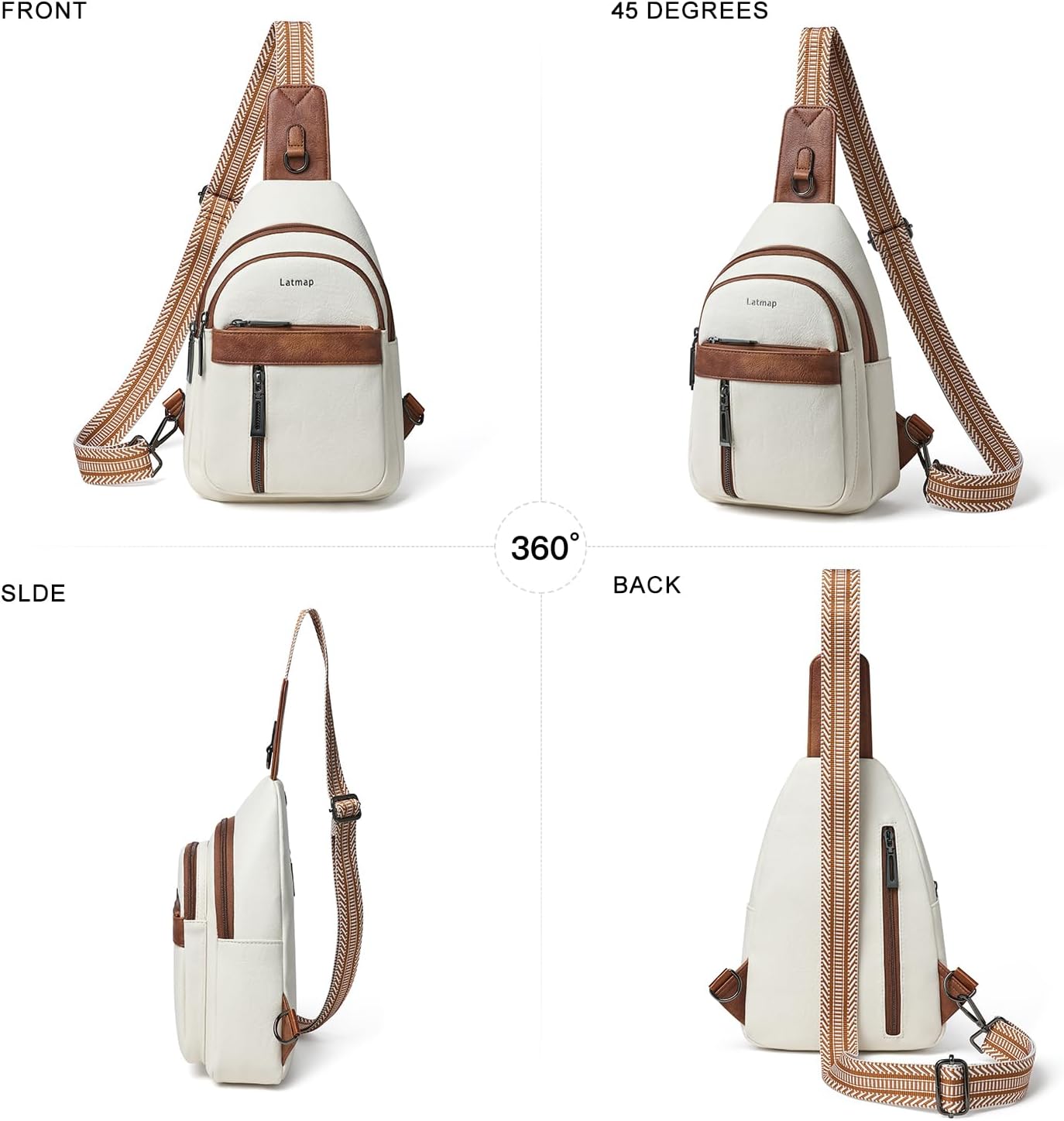 7L Sling Bag For Women Men Backpack Fanny Pack Crossbody Chest Travel Shoulder Belt Bags Purse Handbag PU Leather - Image 8