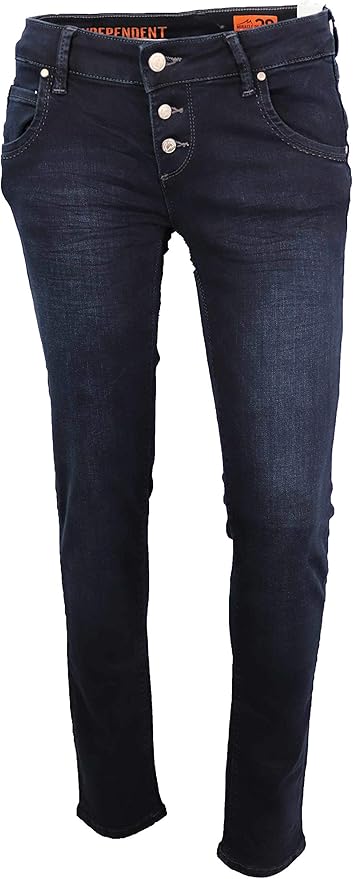 Miracle of Denim Mod Damen Jeans Ulla Slim Smoked Black : Amazon.de ...