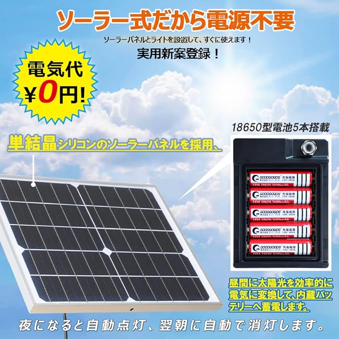 ラパネルか Goodgoods グッド グッズ ソーラーライト 10w 600lm Tyh 10p N 電池交換式 充電池5本搭載 電気代0 実用新案 自立式l字スタンド搭載 電気工事不要 取付簡単 明暗センサー付 自動点灯 自動消灯 エコ 省 コードの Shineray Com Br
