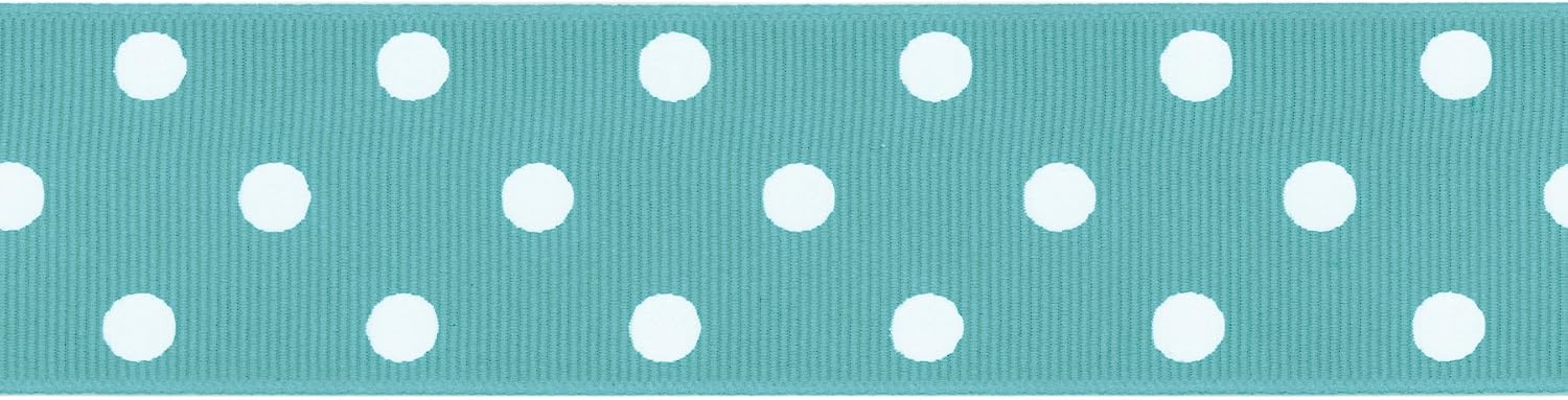 Offray Grosgrain Polka Dot Craft Ribbon, 1 1/2-Inch x 9-Feet, Diamond