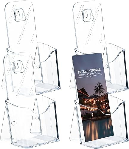Harewu 2 soportes acrílicos para folletos, estantes de exhibición transparentes para folletos, estantes de exhibición de escritorio de plástico para disponible en Yaxa Costa Rica