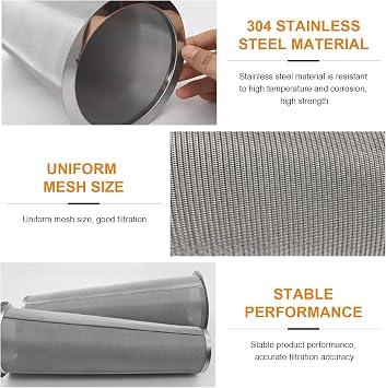 Cold Brew Coffee Filter for Wide Mouth Mason Jar,304 Stainless Steel Strainer for Iced Coffee Maker, Sun Tea and Cold Brew Coffee Maker (32oz Cylinder)