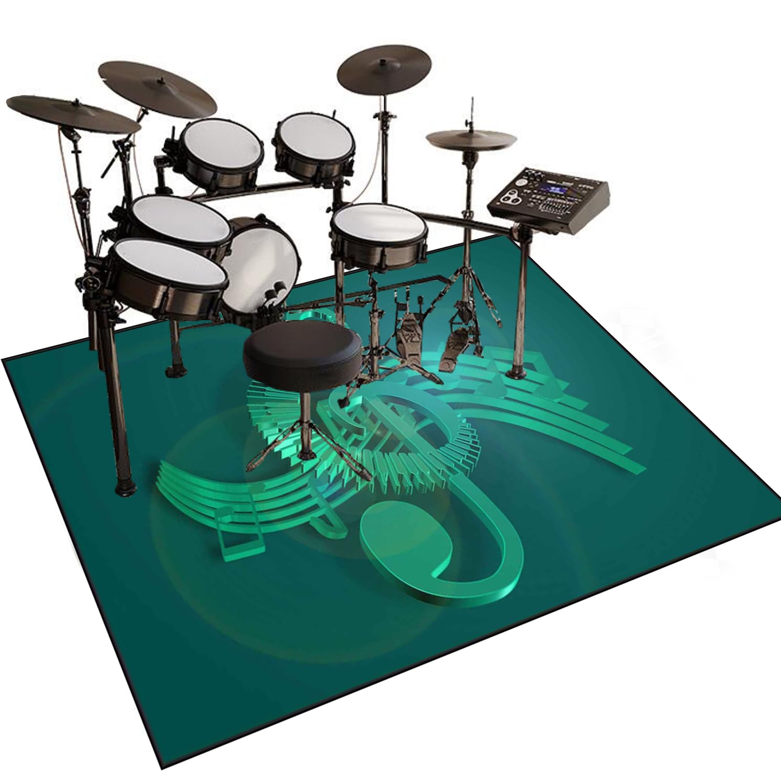 Tappeto per Batteria Acustica Tappeto Drum Antiscivolo Tamburo Tappeto, Professionale Tappeto Batteria Elettronica, Assorbimento degli Urti Insonorizzato Antiscivolo Tappeto a Tamburo 230 x 180 cm