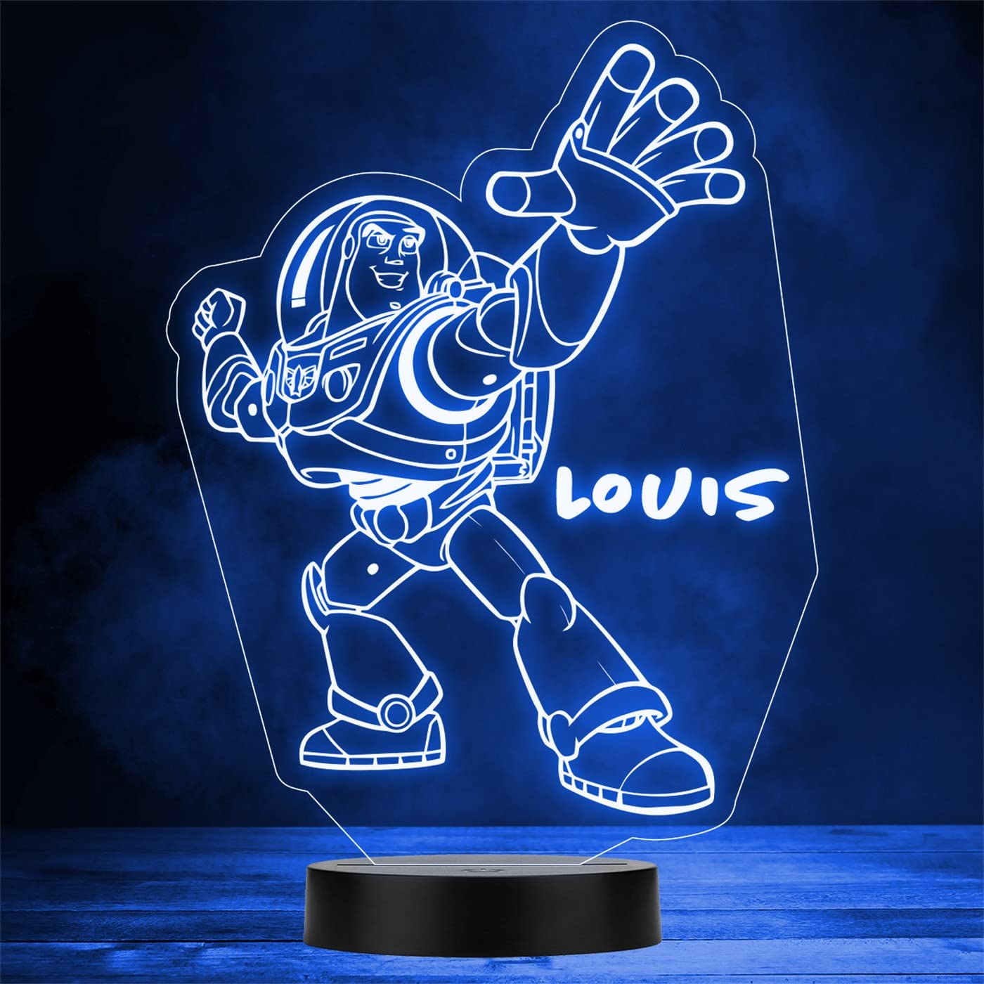 Fingerprint Designs Buzz Lightyear Personalised Gift Colour Changing LED Lamp Night Light