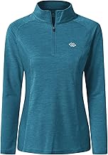 [YIRUIYA] ヨガウェア トップス 長袖 レディース ハーフジップ Tシャツ スボーツウェア ピラティス 指穴付き ストレッチ 吸汗速乾 UVカット フィットネスウェア トレーニング ランニング