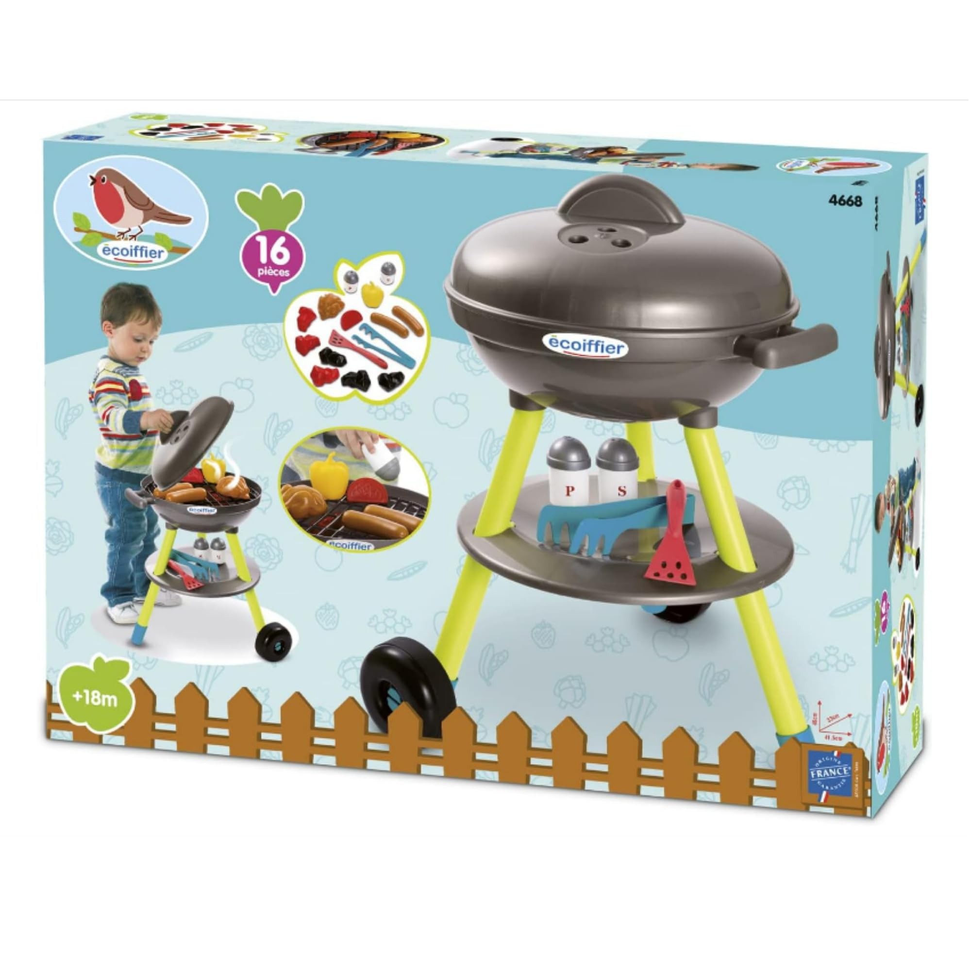 Ecoiffier 4668 Barbecue grill ogrodowy, kolorowy