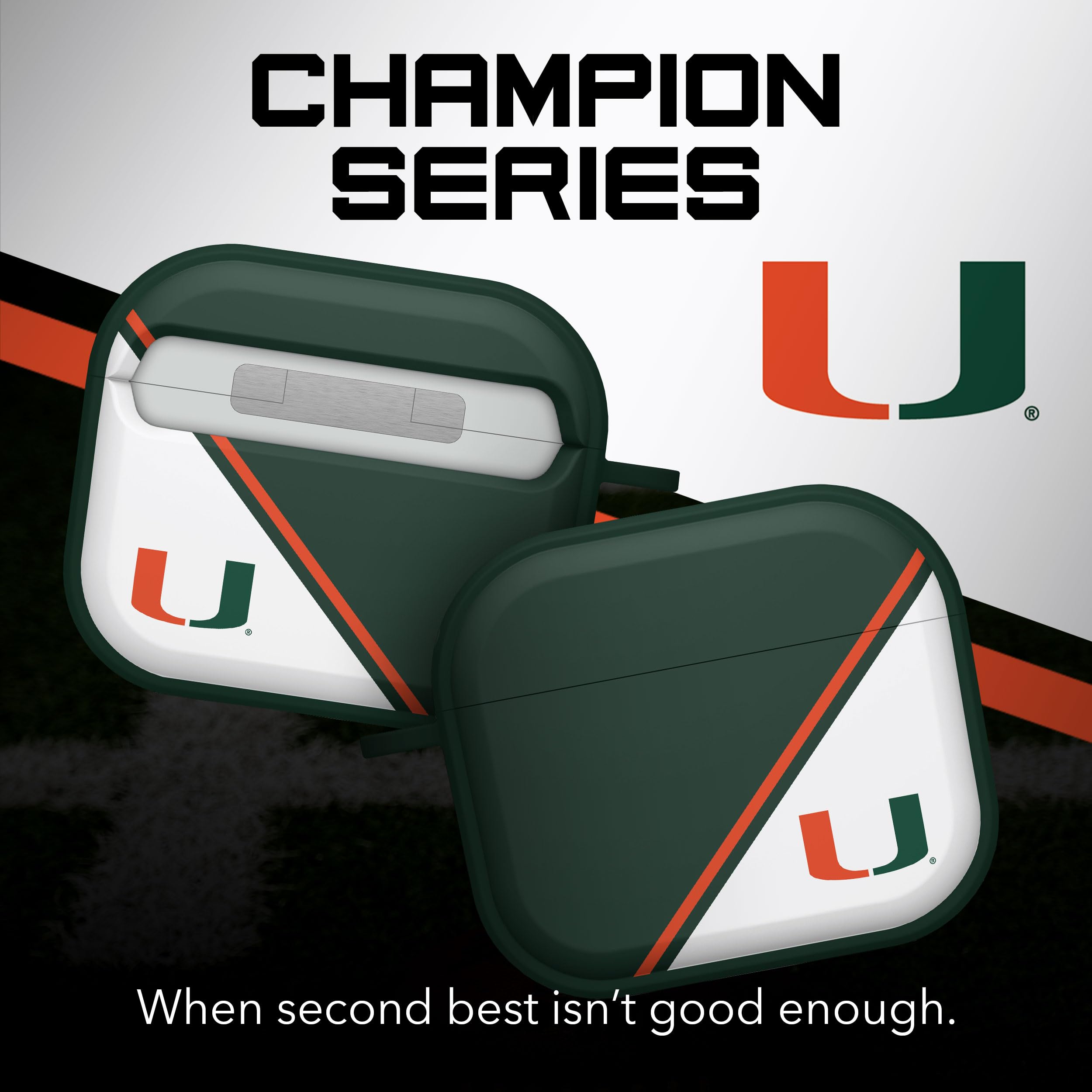 Affinity Bands Miami Hurricanes Champion Series HDX Case Cover Compatible with Apple AirPods Generation 3