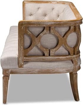 Baxton Studio Sofas, Beige/Oak