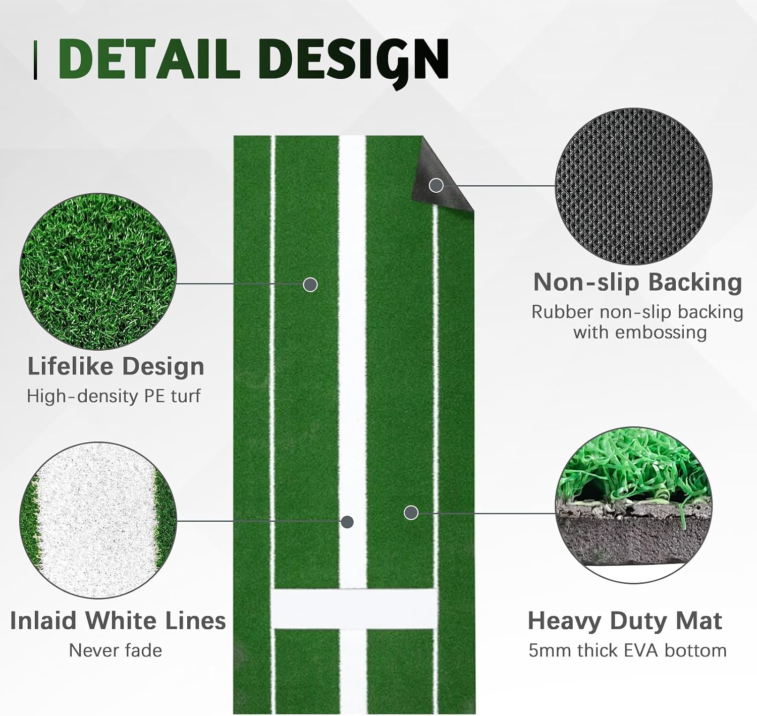 10x3ft Softball Pitching Mat Fastpitch Equipment for Softball and Baseball Pitchers Practice, Antifade Turf, Antislip Foam Backing