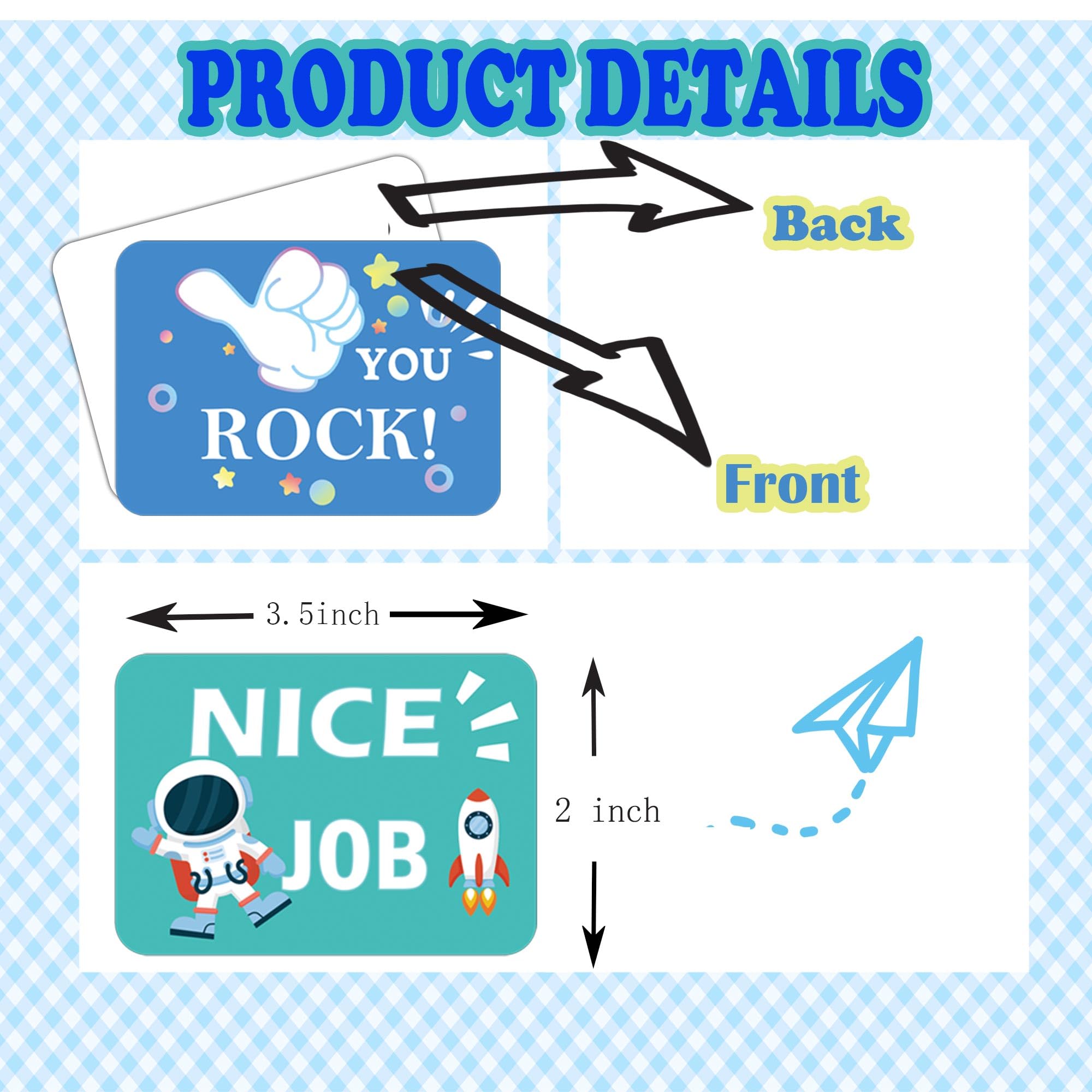 2 x 3.5 Inch Employee Appreciation Cards Kudos Cards Recognition Blank Back Postcard - Image 2