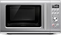 Breville Compact Wave Soft Close Microwave BMO650SIL, Silver - 0.9 cu.ft Quiet Countertop Oven with Shortcuts & Food Menu