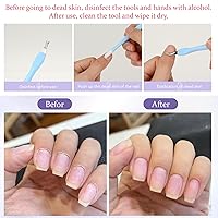 Vista 5 de Cortador de cutículas con empujador, 6 piezas de goma para quitar cutículas, empujador de eliminación de piel muerta, herramientas de arte de uñas