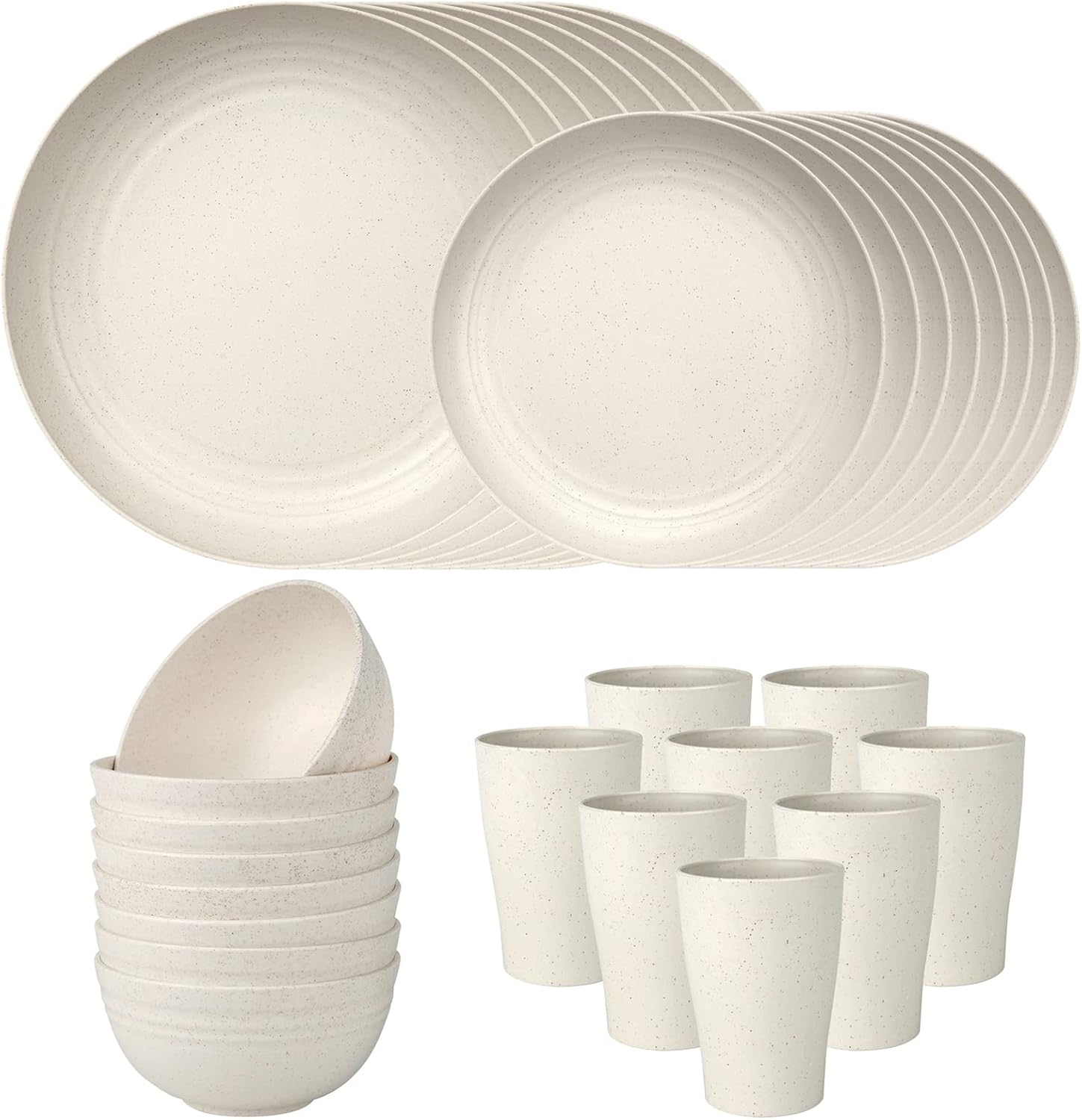Wheat Straw Dinnerware Set, Unbreakable Dinnerware Set Include Dinner ...