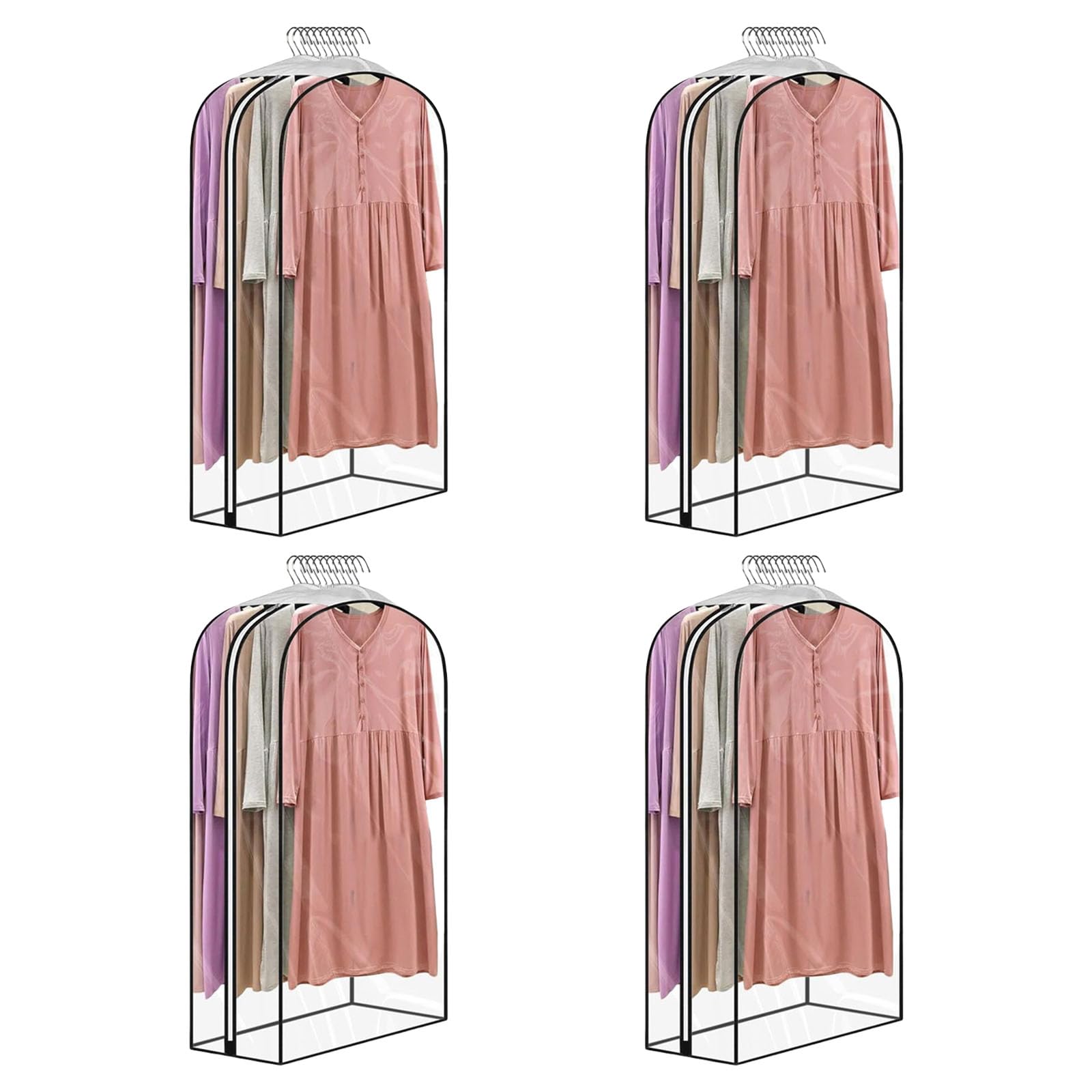 Garment Bag Transparency Waterproof PEVA Dustproof Clothing Cover for Suits Coat Home Storage Transparency Clothing Storage Cover