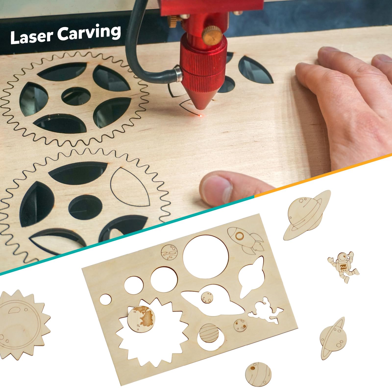 SWAWIS 10 Piezas A4 Maderas para Bricolaje, 300 * 210mm Tablero Madera, Tablero Contrachapado 3mm, Basswood Contrachapado Para Corte por Laser Modelado Pintura Pirograbado