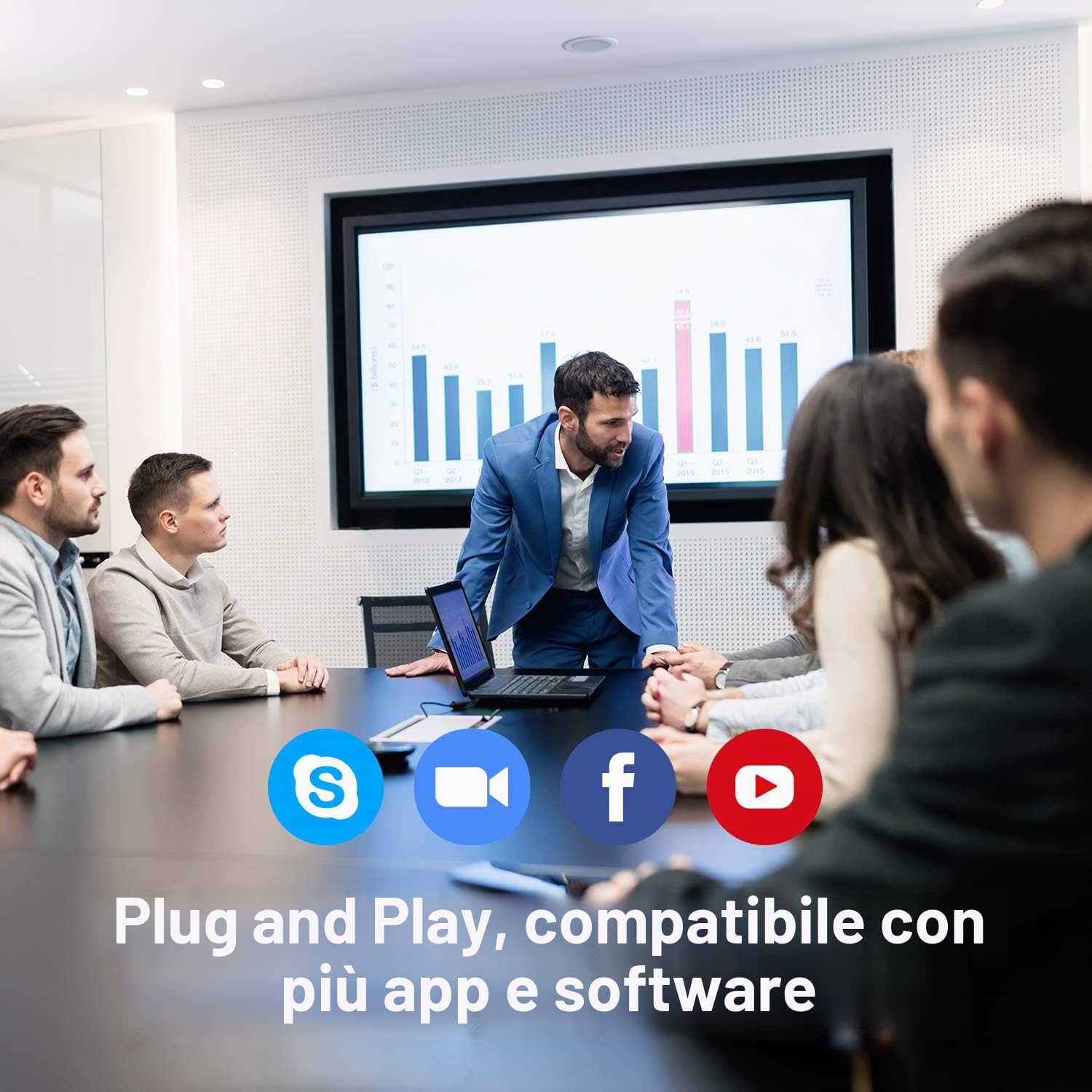 Hikvision DS-U18 - Webcam professionale da 8 MP con microfono integrato per streaming dal vivo