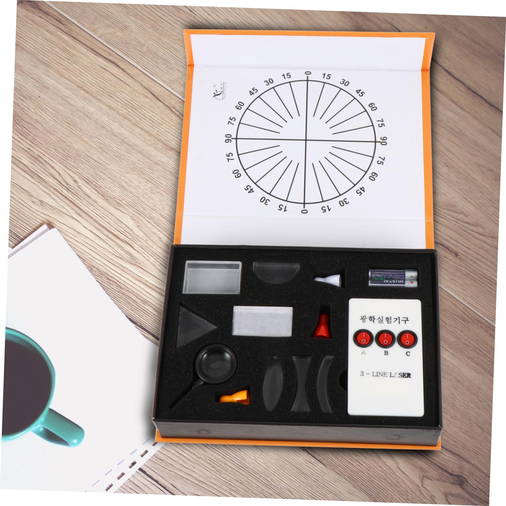 Gatuida Kit Optique Avec Lentilles Concave Et Convexe Matériel De Laboratoire Pour Expériences Physiques Outil Pédagogique Portable Plastique Et Verre Adapté Aux Étudiants Et Enseignants