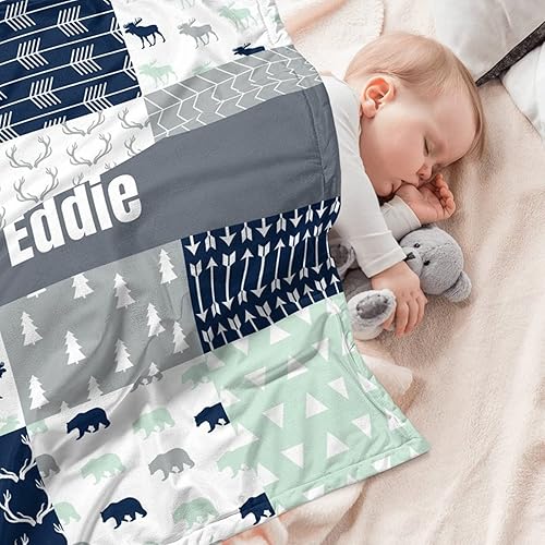 Miniatura 3 de Juego de ropa de cama personalizado para cuna para niños, juego de ropa de cama personalizado para cuna de bebé niña con nombre, ropa de cama de