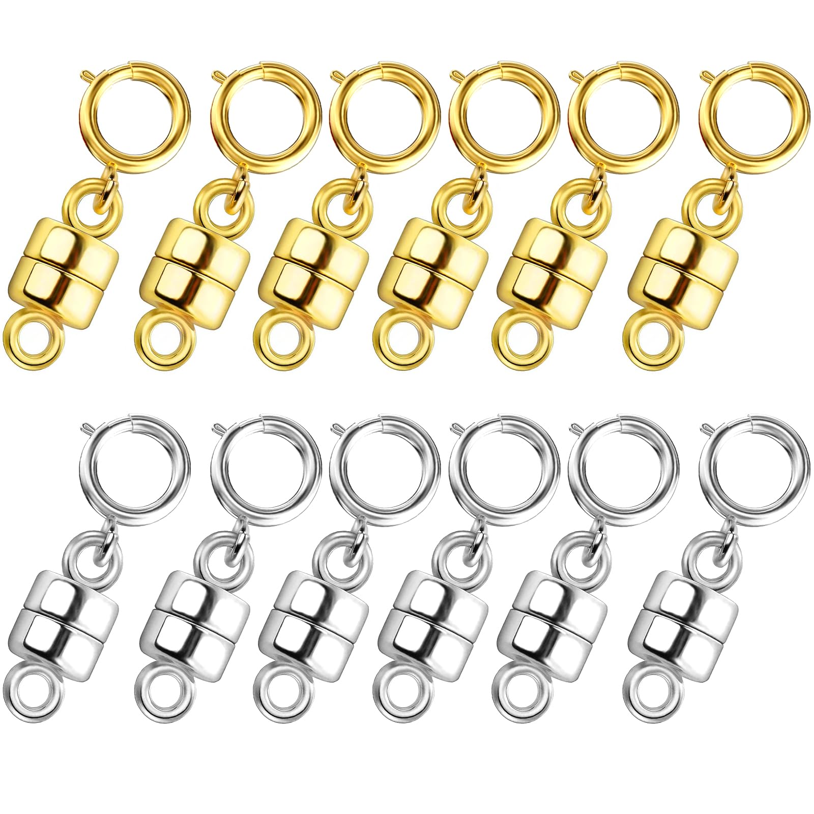 12個セット マグネットクラスプ ネックレス留め具 強力マグネットクラスプ 延長アジャスター アクセサリー用 DIY 接続パーツ 簡単取付 ブレスレット ネックレス ジュエリー用