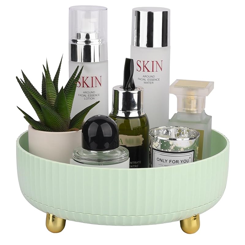 Organizador Giratório 360° para Maquiagem, Perfumes e Cuidados da Pele Anyoifax, Verde-claro Pequeno