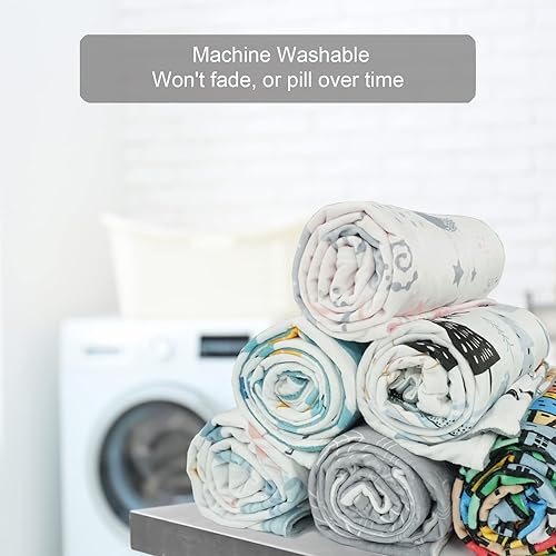 Miniatura 7 de Manta de bebé para niños y niñas (impresión de nubes, 30 x 40 pulgadas) con respaldo de puntos de doble capa, manta de felpa suave Minky para niños