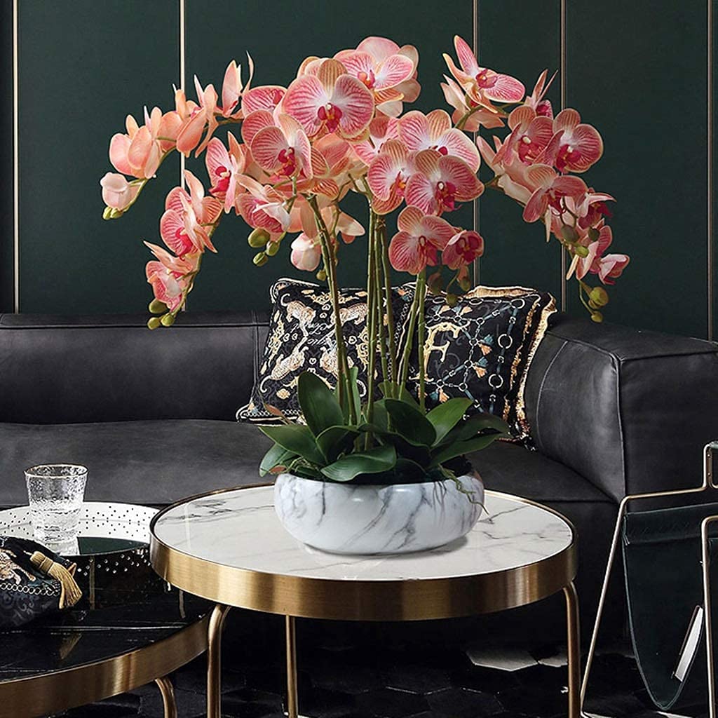 Sztuczny kwiat w doniczce, orchidea, sztuczne kwiaty, kompozycja z Phalaenopsis, sztuczne orchidee, bonsai na stół, biuro, dom, dekoracja na imprezę, ozdoba orchidea