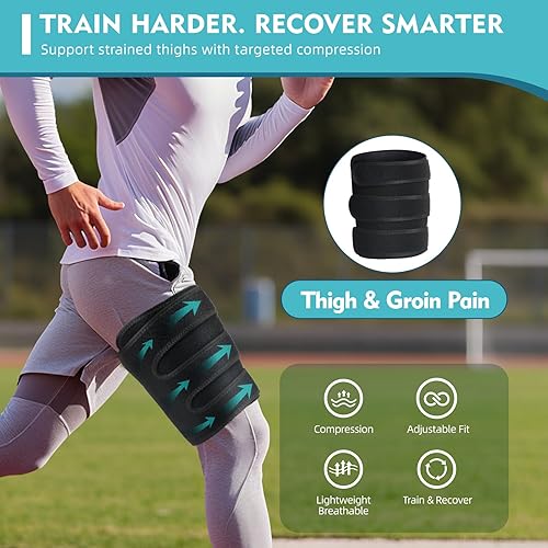 Miniatura 4 de Soporte de cadera para mujeres y hombres  Dispositivos de alivio del dolor de ciática, manga de compresión ajustable de isquiotibiales y envoltura