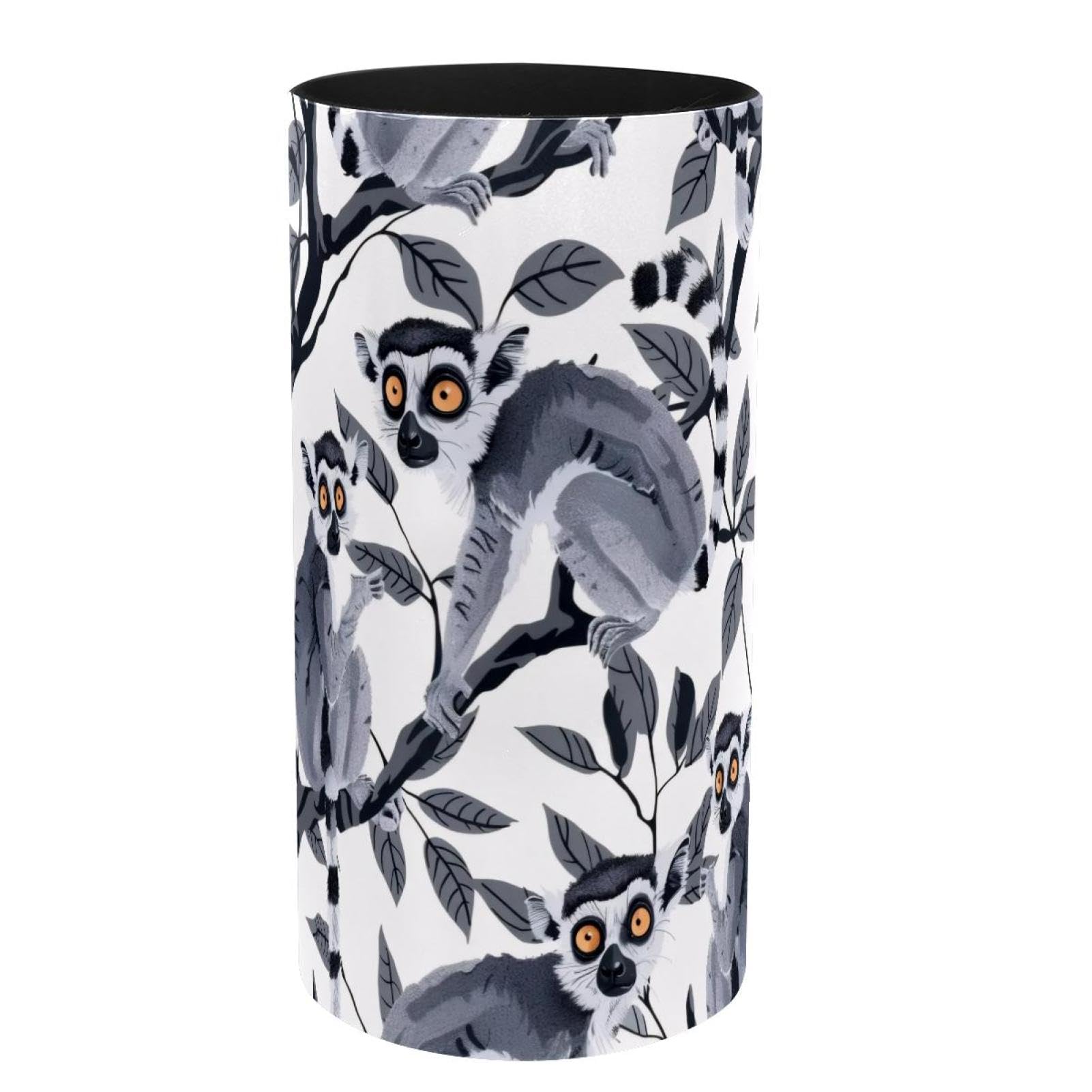 Porte-stylos pour bureau et boîte à musique lémuriens gris