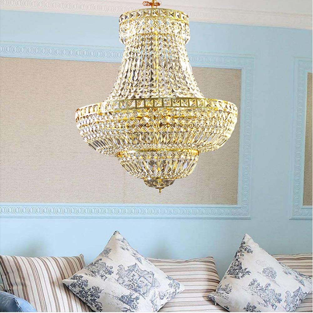 Lampadario Decorativo per mobili da Hotel in Cristallo di Lusso retrò Europeo Lampadario per Scale Diametro 60 cm Lampada da soffitto Villa Hotel Ristorante Soggiorno Luce Calda do