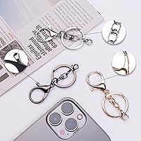 Vista 5 de 20 juegos de cierres de pinza de langosta con gancho y anillo plano dividido para llavero con clip de gatillo giratorio con pequeña pinza