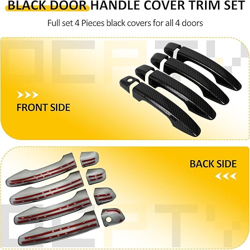 Miniatura 2 de OCPTY Juego de 4 cubiertas para manijas de puerta para Honda Accord 2018-2020 para Honda Accord, para exteriores del lado del conductor y del