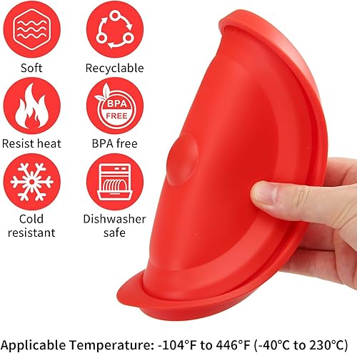 Miniatura 3 de Tapas de repuesto para Pyrex 7402-PC 7 tazas, tapa redonda de almacenamiento de silicona para cuenco de vidrio de ancla, paquete de 2 unidades,