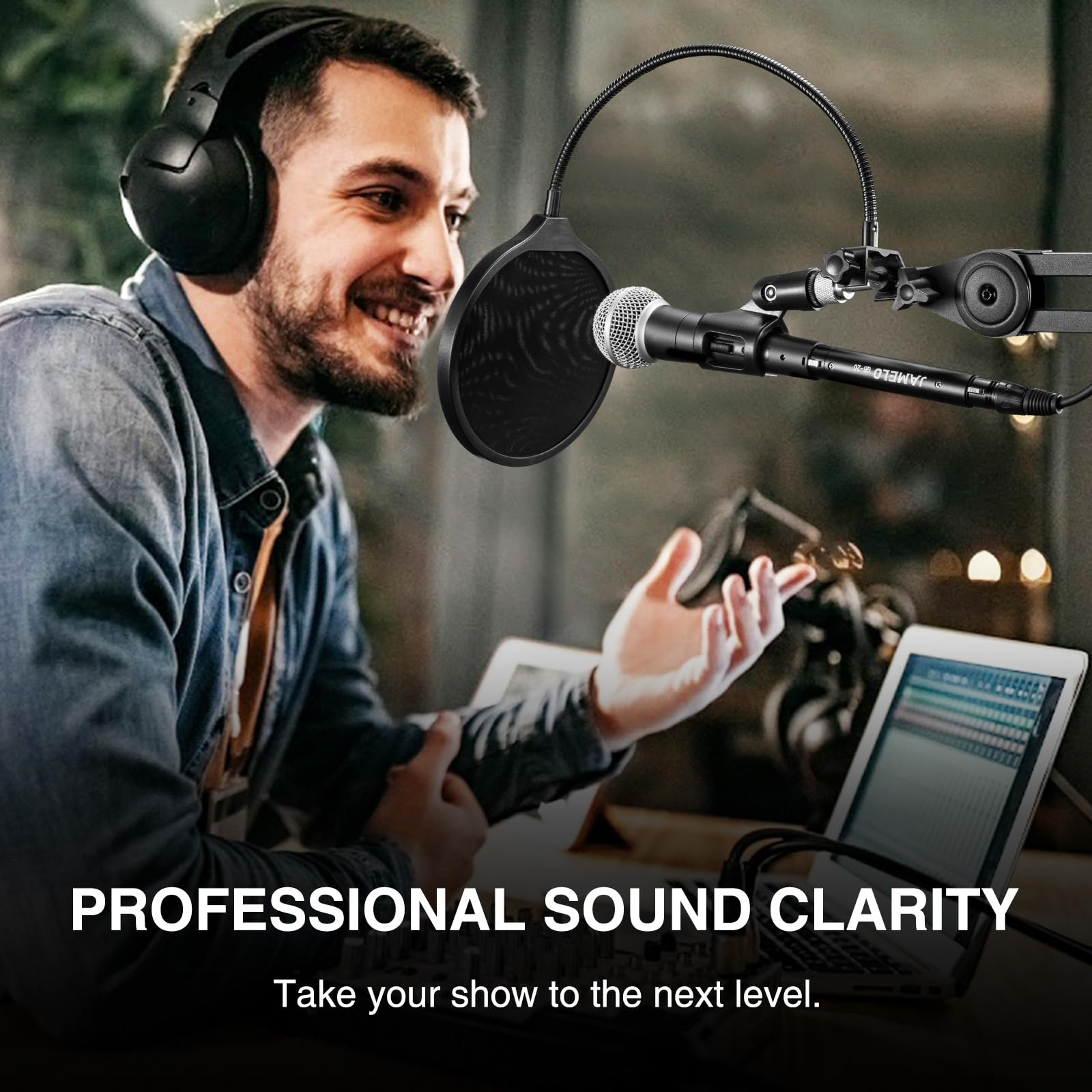 JAMELO Mikrofon Preamp, Inline Vorverstärker für Mikrofon, Mic Booster für Dynamische und Passive Mikrofon, Ultra-Clean Gain +28dB, Professional XLR Verstärker für Podcasting Livestreaming Aufnahme
