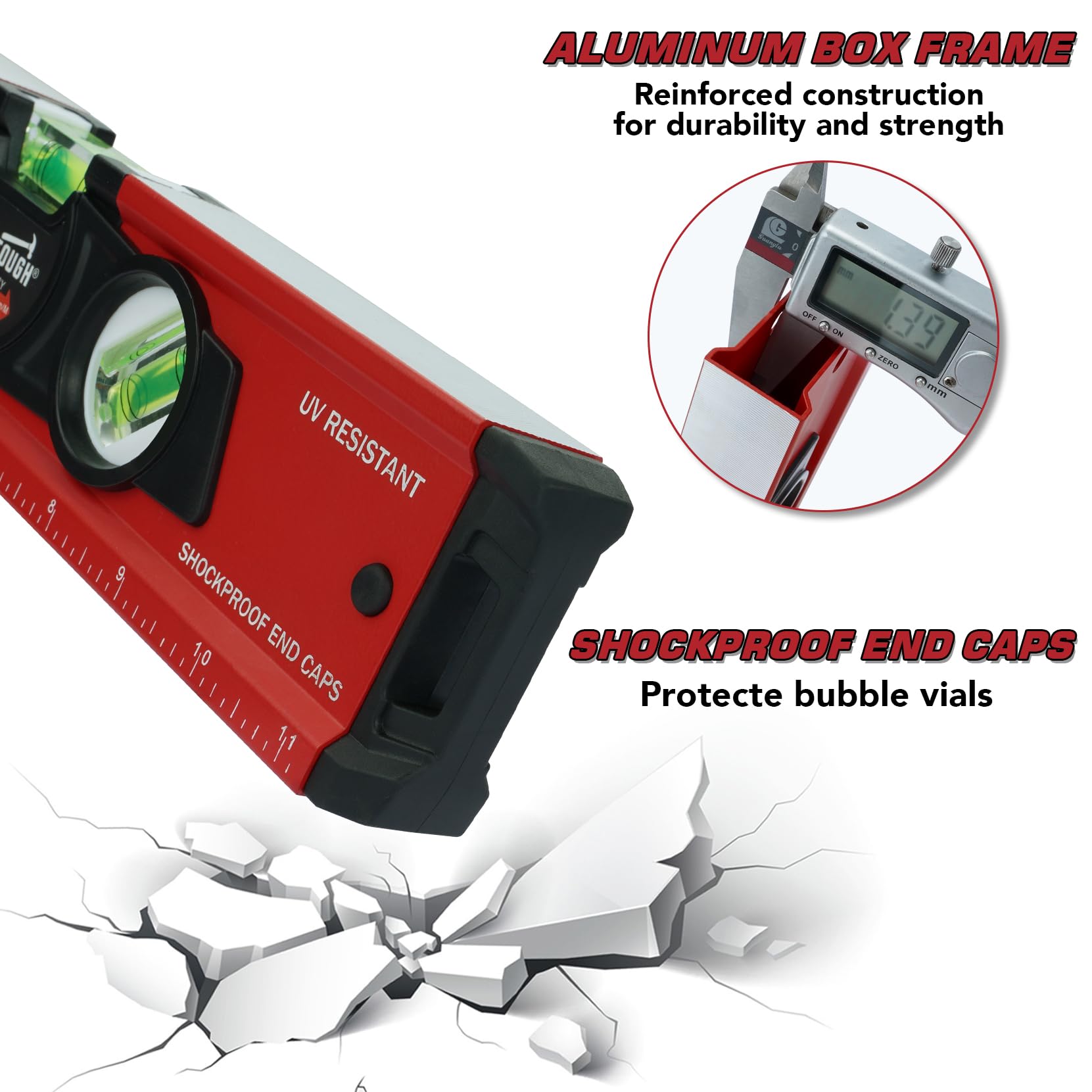 MELOTOUGH Magnetic Level - 12 Inch Torpedo Level -6