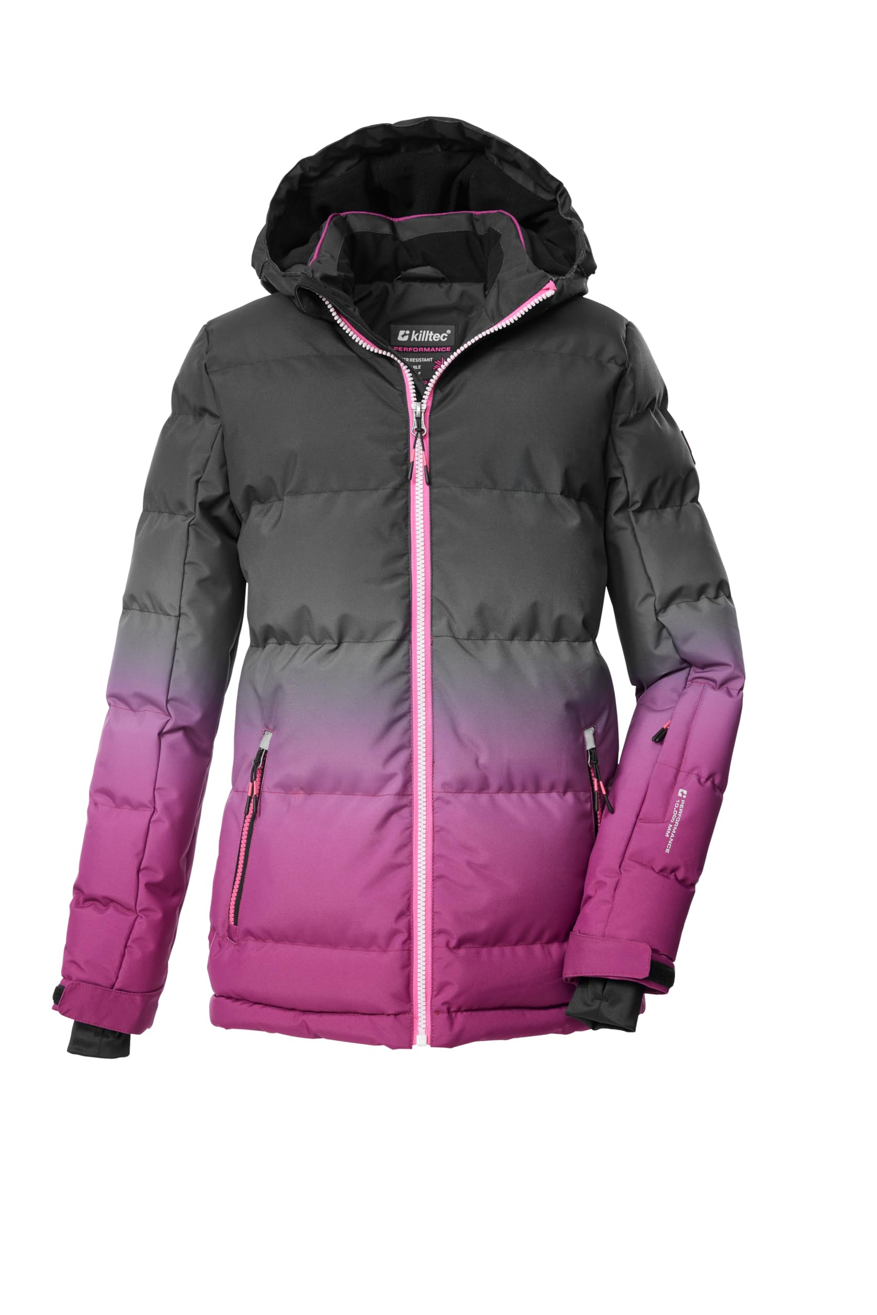 Killtec Mädchen-Skijacke mit Kapuze und Schneefang, Modell KSW 330 GRLS SKI QLTD JCKT, dunkel himbeere, Größe 176