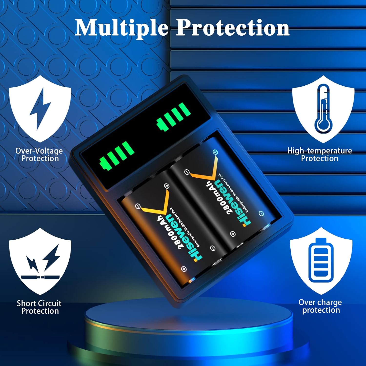 Rechargeable Battery Pack 2800mAh, High-Speed LED Charger with Rechargeable Battery for Xbox Series X|S/Xbox One/Xbox One S/Xbox One X/Xbox One Elite Wireless Controller