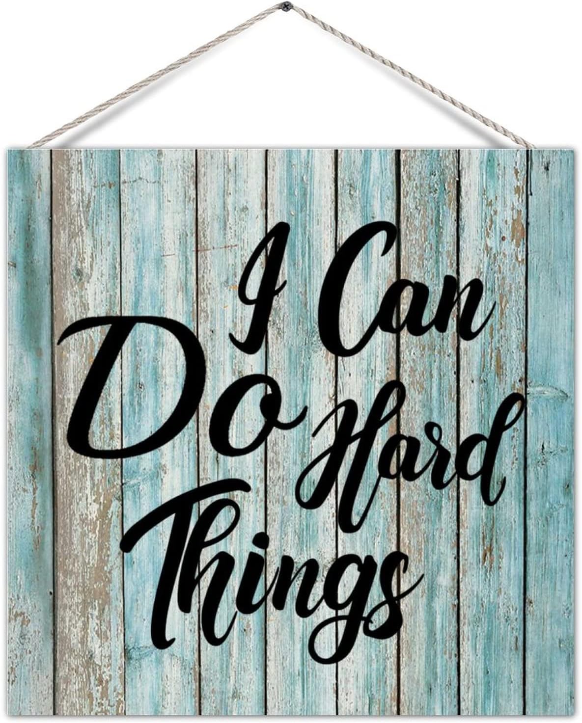Rustic Wood Sign Plaque Thankful Grateful Blessed Motivational Quote Nostalgic Farmhouse Wooden Wall Pediment Plank Board Wall Hanging Decor for Garden Deck Home Decor 12in