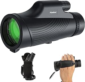 Monocular Telescope, 10x42 Monoculars for Adults, Usogood Compact Portable Waterproof Monocular with Hand Strap, Lightweight Handheld Pocket Telescope for Bird Watching