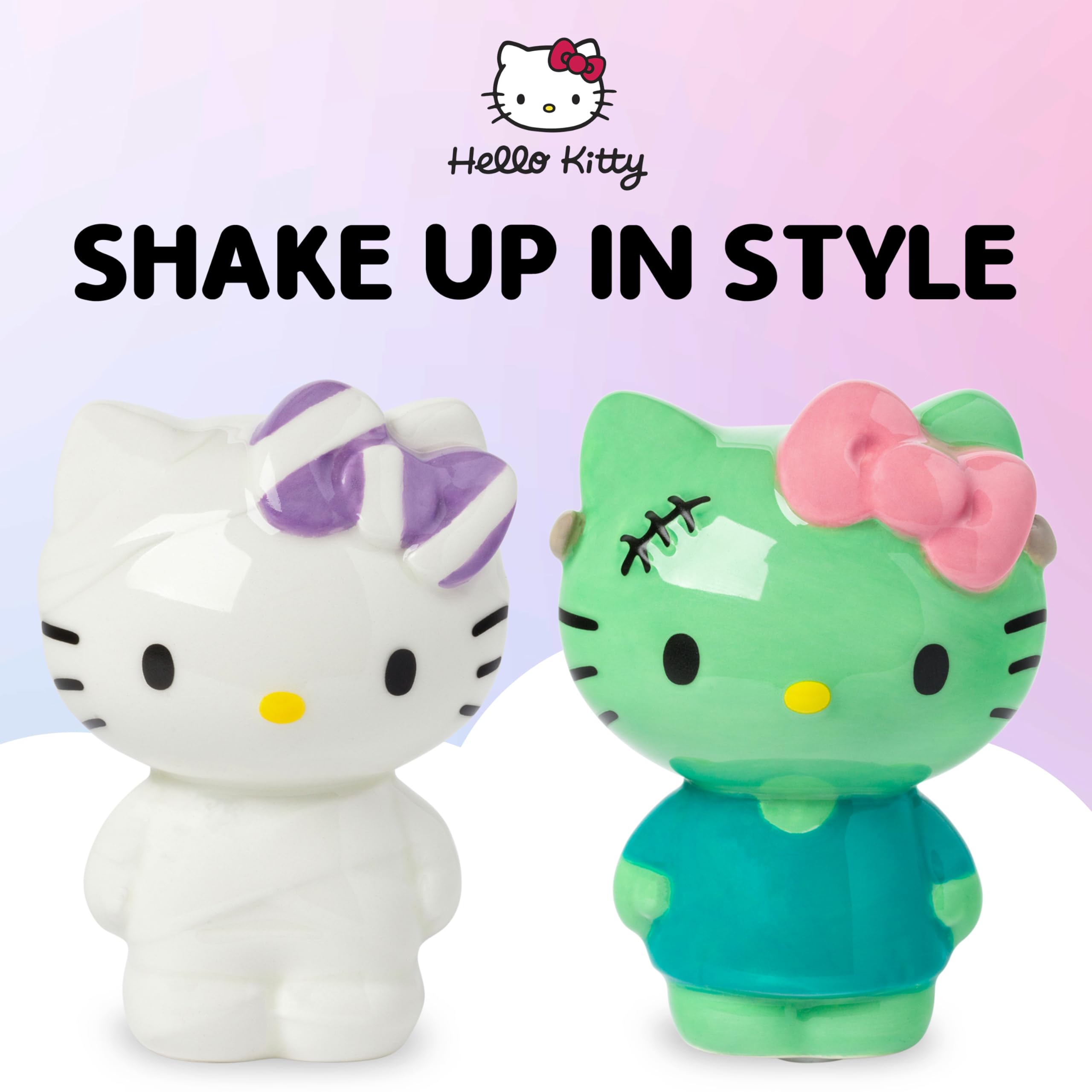 Silver Buffalo Sanrio Hello Kitty Conjunto de saleiro e pimenteiro