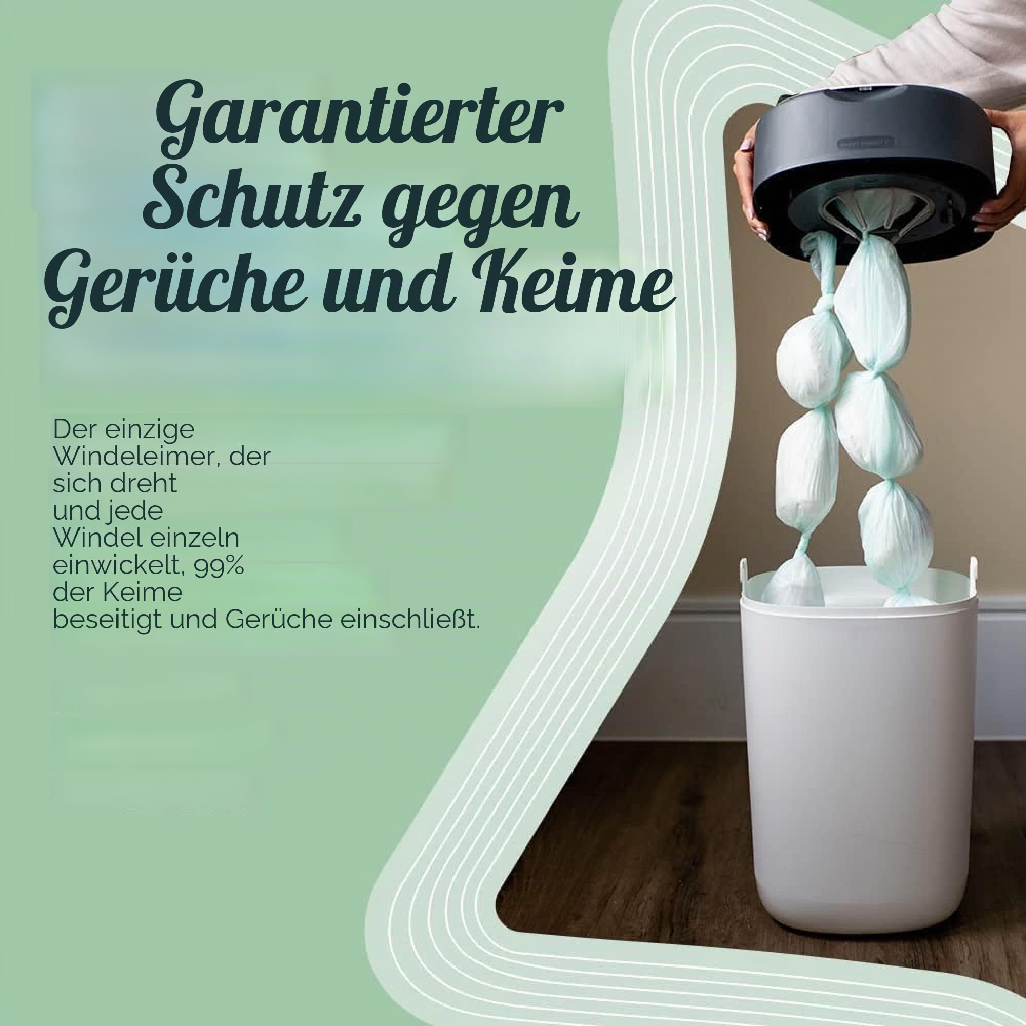 Tommee Tippee Nachfüllkassetten für Twist & Click Advanced Windelentsorgungssystem mit Nachhaltig Bezogener Antibakterieller GREENFILM-Folie, 12-er Pack