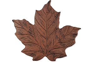 Sunset Vista Designs Cast Iron Maple Leaf Stepping Stone, 11-1/2 by 12-Inch Brown